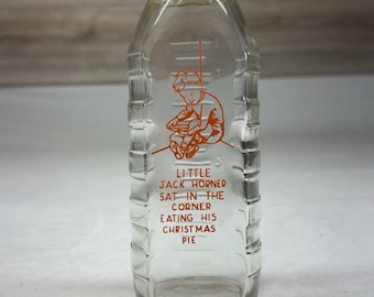 Vintage Samuel Callet Co. Little Jack Horne Glass Baby Bottle 1960 Orange Pyro