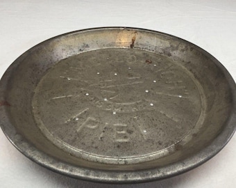 Vintage Mrs. Smith's Pie Plate Pan Tin Mello Rich Ventilation Holes