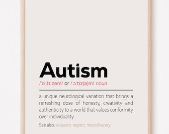 Autism Definition Print | Minimalist Neurodiversity Wall Art | Autism Poster