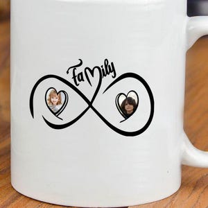 Family Infinity Heart Photo Frame: Laser Cut SVG, DXF, PDF (Digital Download)