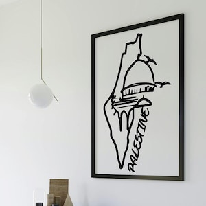 PALESTINE Map svg | Dome of the Rock (Masjid al Aqsa) Laser Cut File | Palestine Dxf, Png, Pdf for Wall Art, Crafts & Décor