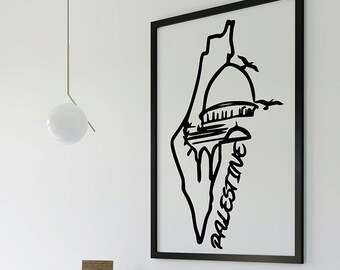 PALESTINE Map svg | Dome of the Rock (Masjid al Aqsa) Laser Cut File | Palestine Dxf, Png, Pdf for Wall Art, Crafts & Décor