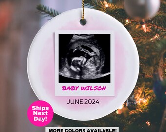 Pregnancy Baby Ultrasound Ornament, Baby Announcement Ornament, Pregnant Christmas Ornament, Sonogram Pregnancy Reveal, New Baby Keepsake