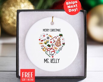 Personalized Christmas Medical Ornament, Nurse Christmas Gift, Custom Holiday Physician Assistant Grad, Doctor Ornament with Name, Vet Tech