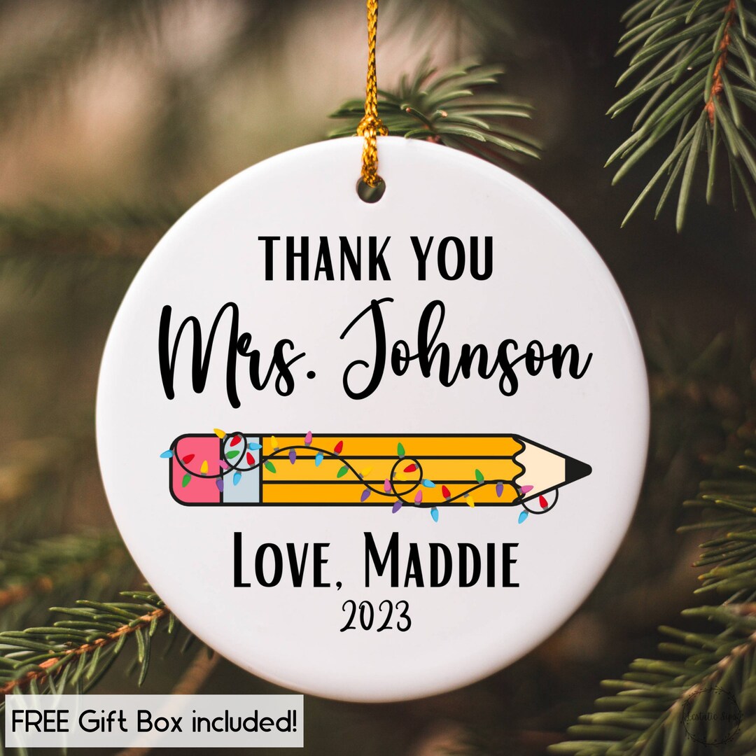 Custom Teacher Ornament, Personalized Teacher Ornament, Ornament Gift