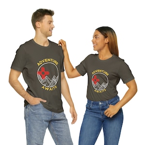 Adventure Awaits Zia Shirt | New Mexico | Outdoors | Mountains | Camping | New Mexico Adventure Shirt | Zia | Land of Enchantment