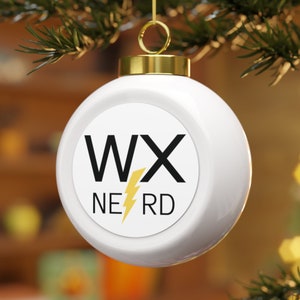WX NERD Ball Ornament | Storm Chaser | Christmas Ornament | Holiday Ornament | Weather Gift | Holiday Decoration