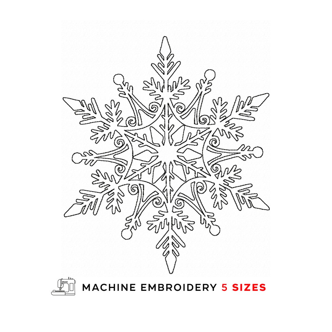 Snowflake Embroidery Design, Christmas Ornament Embroidery Desings 5 ...