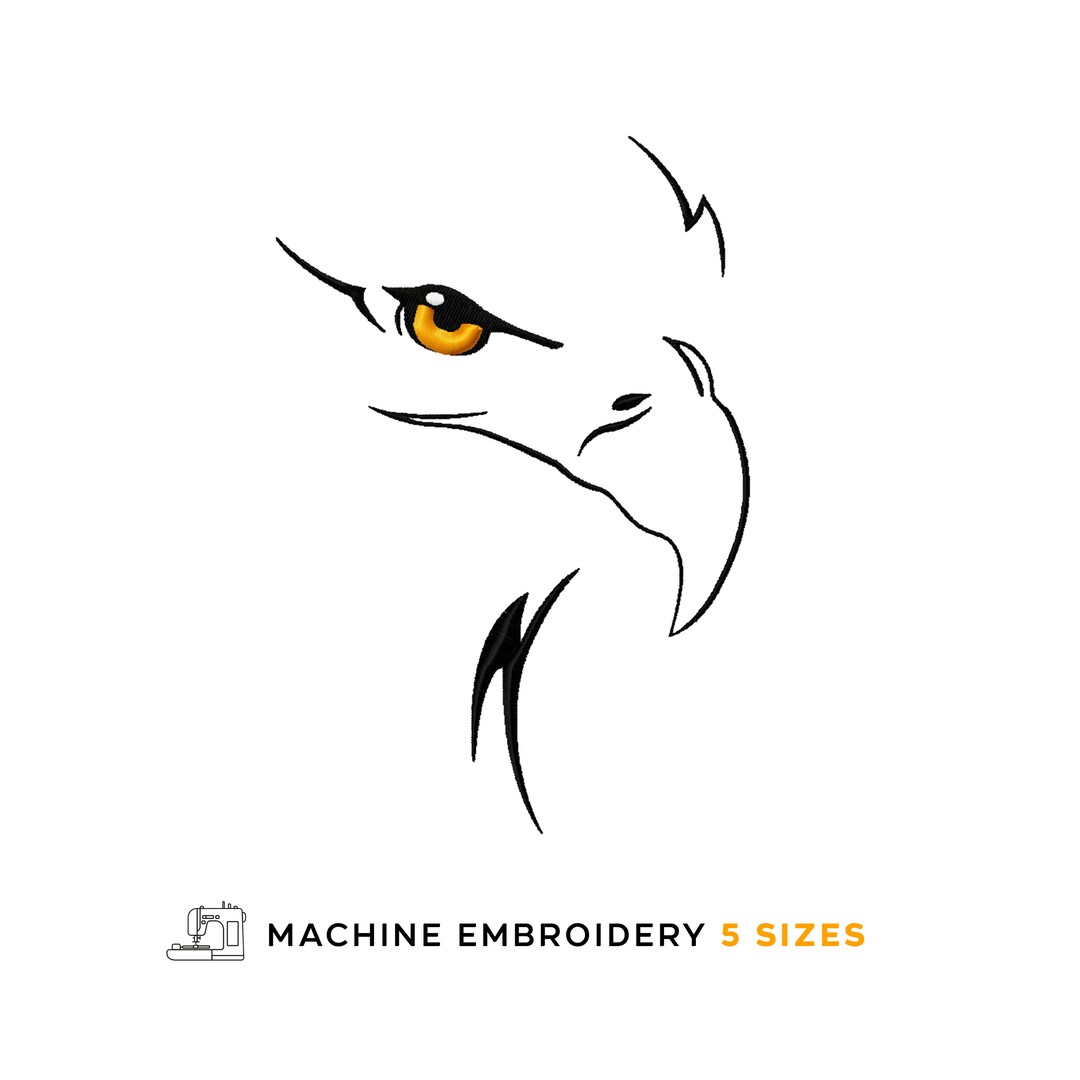 Line Art Eagle Embroidery, American Eagle One Line Embroidery, Animal