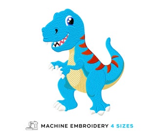 Dinosaur Machine Embroidery Pattern, Animal Embroidery Designs, Children's Embroidery Pattern, 5 sizes, Instant Download