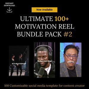 Bundle with 100+ Motivational Instagram Reels: Instant Downloads, Viral Reels, and Reel Templates #2