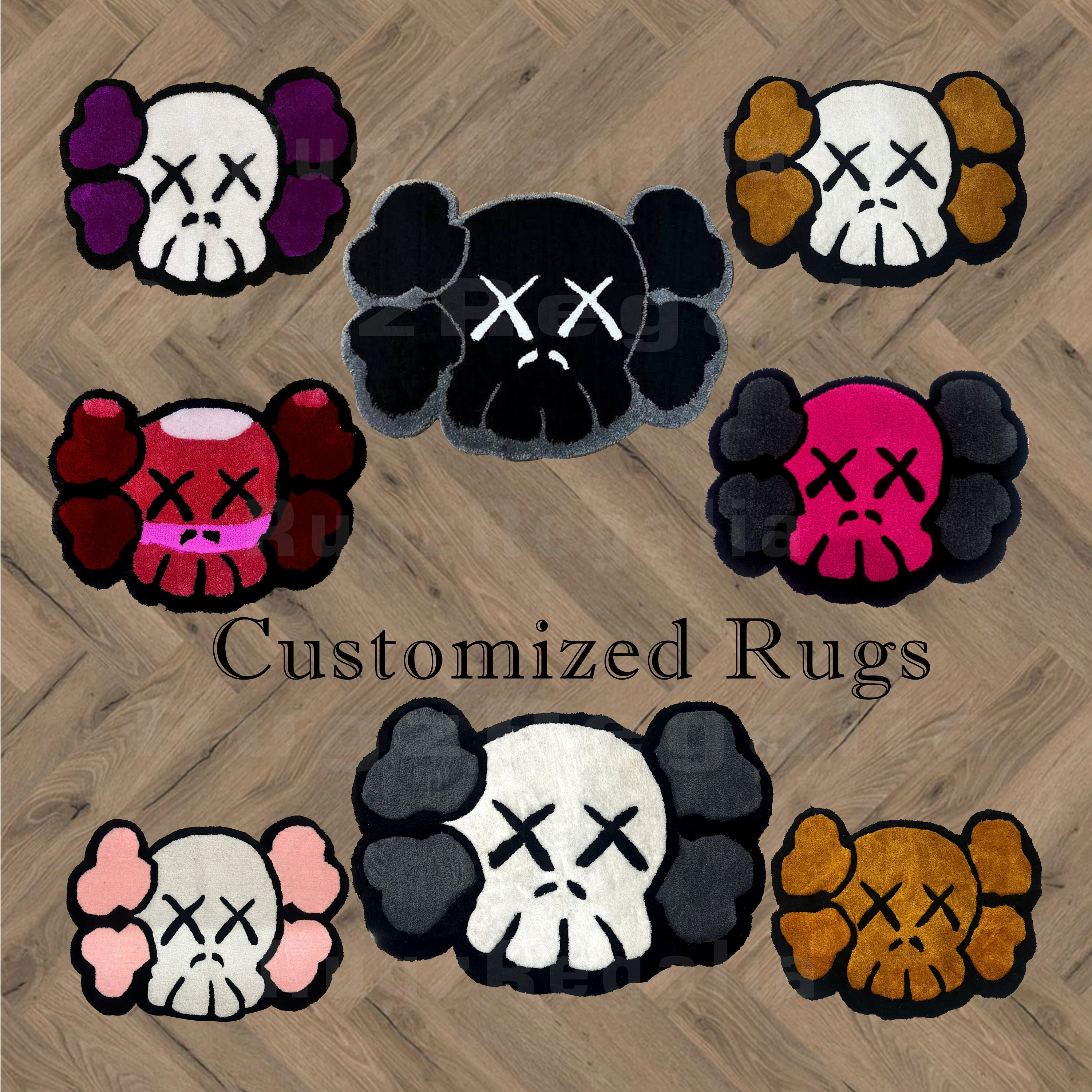 Custom Rug | Custom Tufted Rug | Customized Kaws Rug |  Personalized Rug | Anime Rugs | Kanye Bear Rug | Bedroom Carpet | Area Carpet