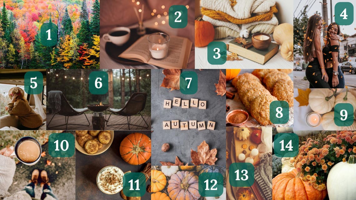 Customizable Fall Vision Board | Digital Download | Manifestation ...