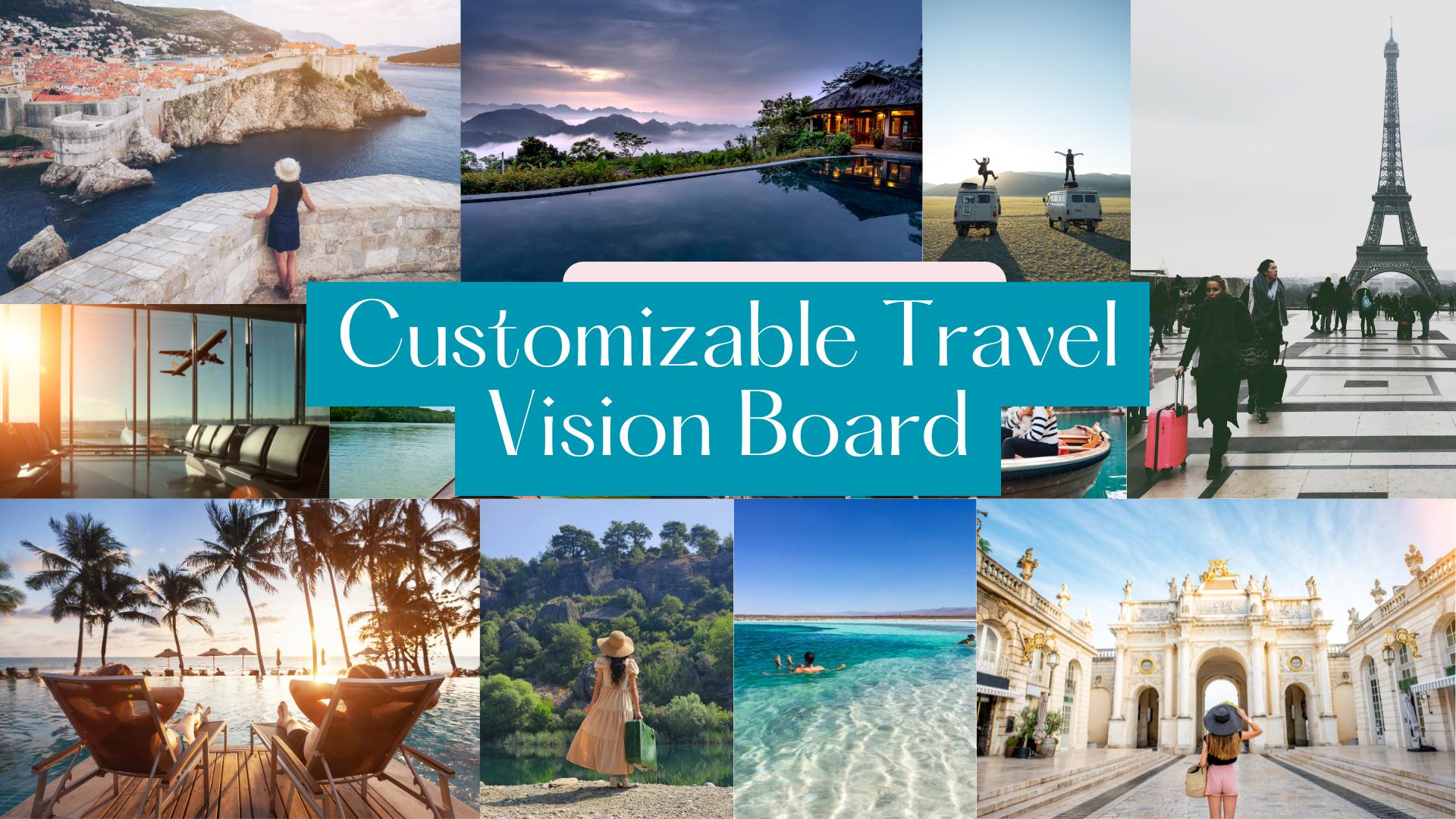 Customizable Travel Vision Board | Digital Download | Manifestation ...