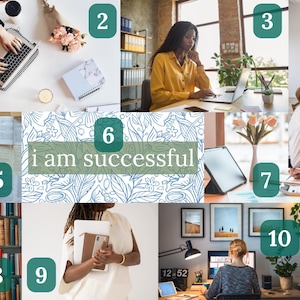 Vision Board personalizzabile per il successo / Download digitale / Manifestazione stampabile / Sfondo estetico per desktop e telefono