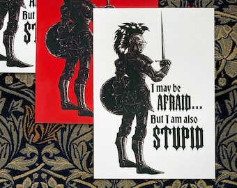 Afraid but Stupid Knight Sticker
