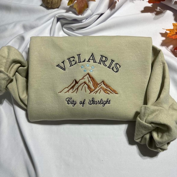 Velaris embroidered sweatshirt; City of Starlight embroidered crewneck, Acotar shirt, Velaris city of Starlight hoodie
