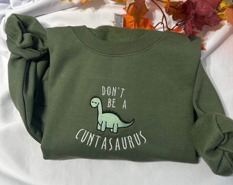 Felpa divertente con dinosauro ricamato: regalo sarcastico e umoristico