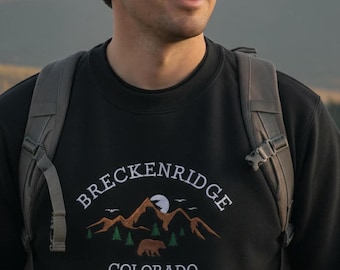 Embroidered Breckenridge Colorado Sweatshirt: Personalized Mountain Crewneck