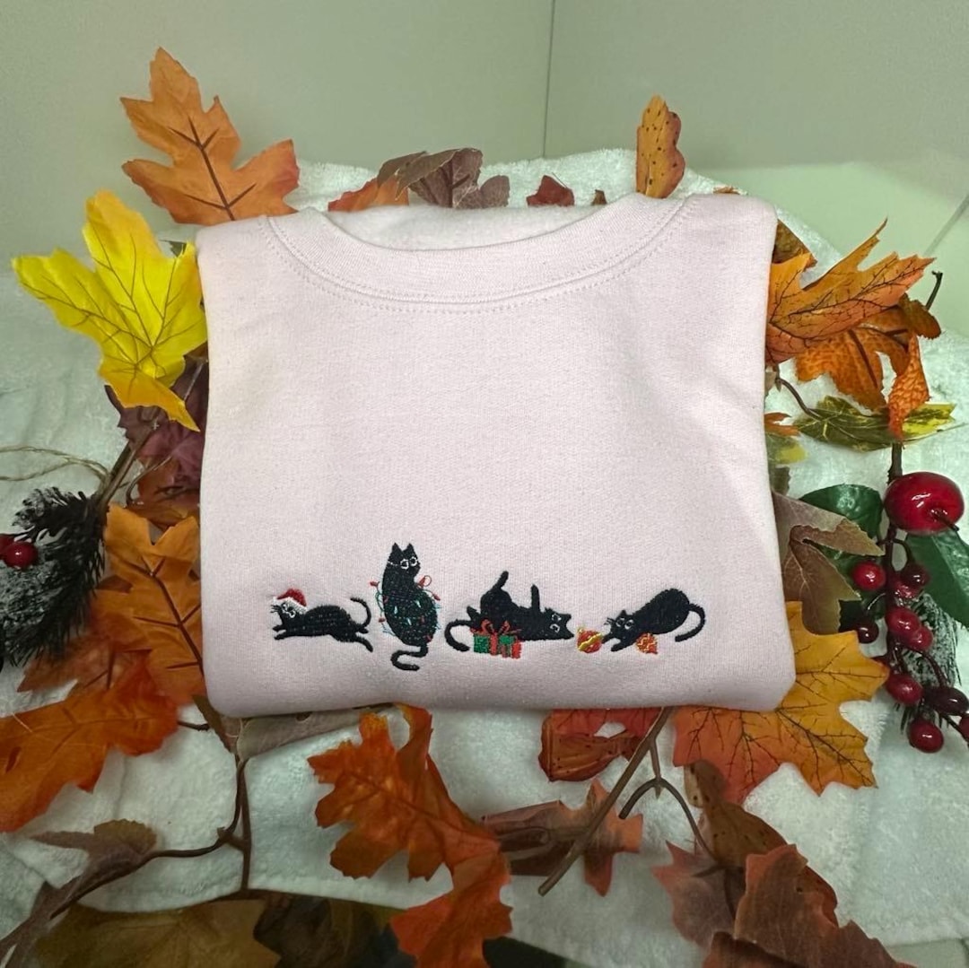 Christmas Cat Print Women's Hoodie