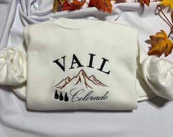 Vail Colorado Embroidered Sweatshirt: Mountain Adventure Style