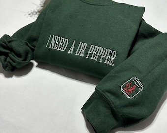 Custom Your Favorite Drink Embroidered Sweatshirt | Personalized Beverage Lover Gift | Cozy, Unique, trendy Apparel