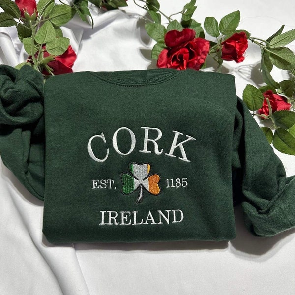 Cork Ireland embroidered sweatshirt; Ireland embroidered crewneck gift for her/him; gift for mom