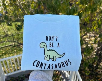 Felpa con dinosauro ricamata divertente, regalo sciocco