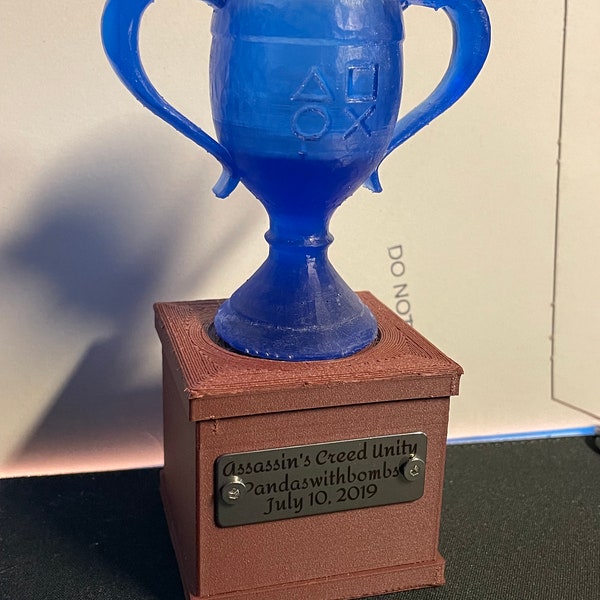 Custom Platinum PlayStation Trophy - 3D Printed