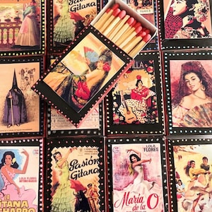 Lot of 10 matchboxes for SPAIN FLAMENCO PARTY favors for your wedding party, guests&#39; celebration, souvenirs, candy