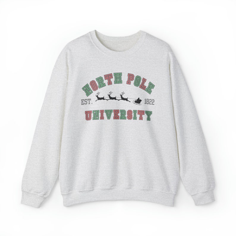 North Pole University Sweatshirt Winter Sweatshirt Cute Etsy