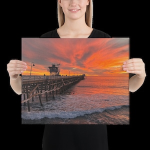 San Clemente Pier Sunset Canvas