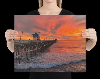 San Clemente Pier Sunset Canvas