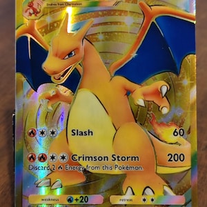 Charizard EX Full Art Golden Background Pokémon TCG Pocket Custom Card