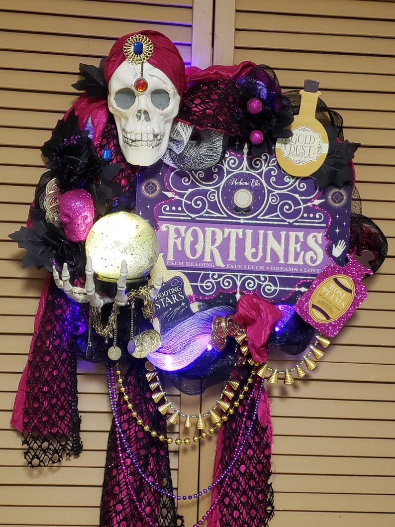 Fortune Teller Halloween Wreath Etsy