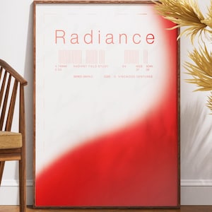 Radiance Node 02 Poster – Red Gradient Abstract Wall Art, Infrared Sci-Fi Minimal Print