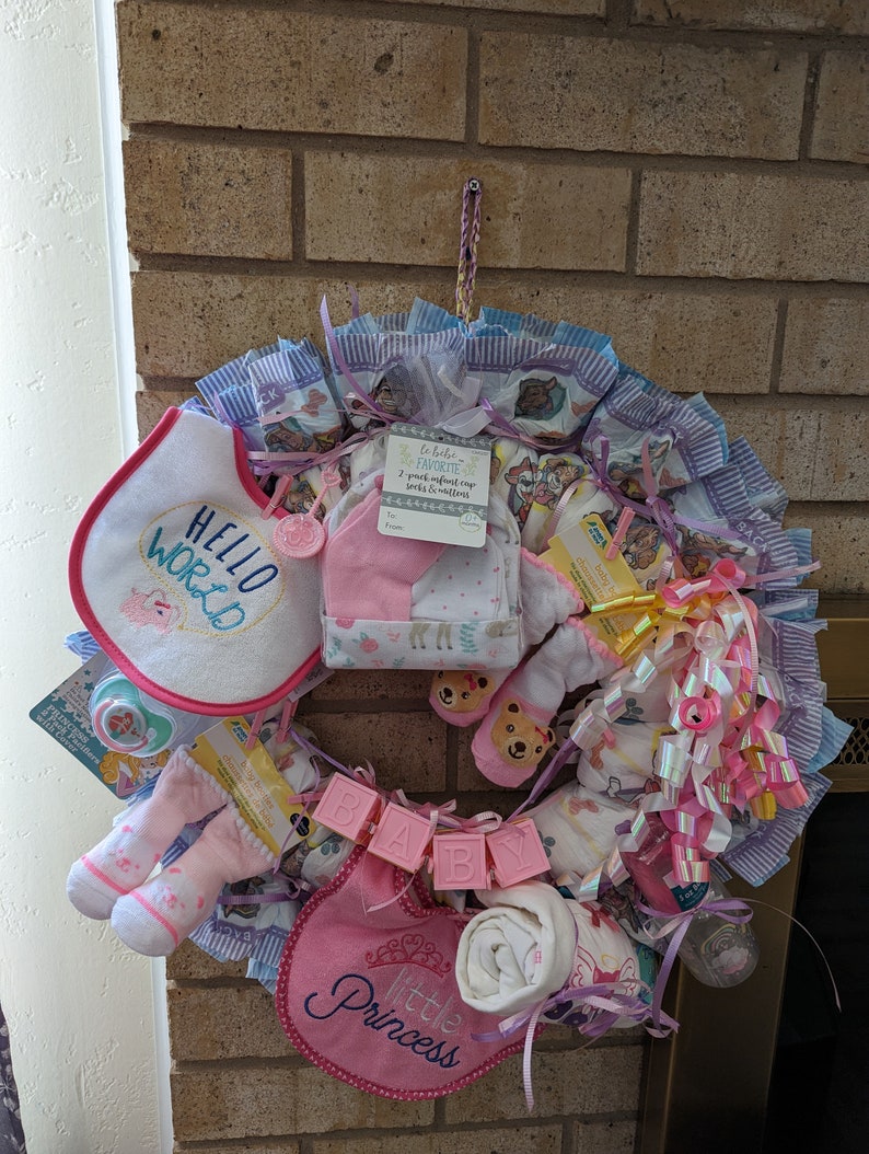 Baby Shower Diaper Wreath image 5