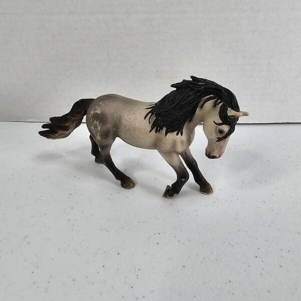 Andausian Grey and Black Stallion Horse by Schleich figure 13607 RETIRED 2005