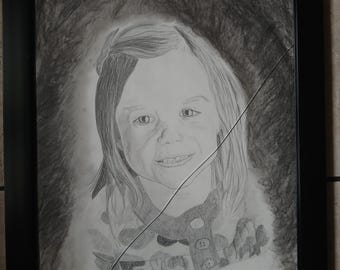Retrato realista de grafito
