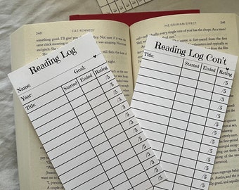 Reading Log Bookmark | 2024 Reading Tracker on Cardstock