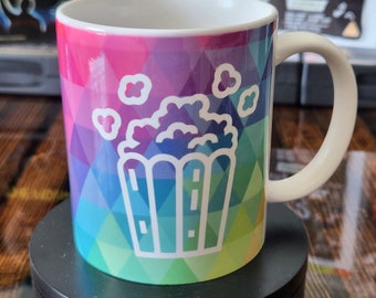 Colorful Popcorn mug | Trivial Theater
