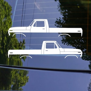 2x klassieke stickerstickers pick-up truck silhouet voor Ford F100 6e generatie 73-79 kort bed