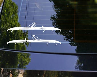 2X Classic Car Silhouette Decal Stickers for Chevrolet Corvette C2 Convertible