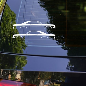 2x Car Silhouette Decal Stickers for 1966 Chevrolet Impala SS 4th gen Classic