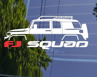 FJ Squad SUV Car Silhouette Decal Sticker for Toyota FJ Cruiser