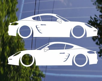 2 calcomanías de silueta de coche deportivo rebajado para Porsche Cayman S 981