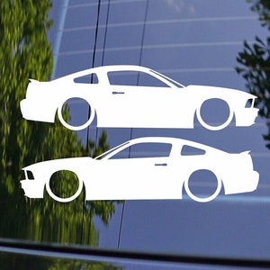 2x verlaagde auto sticker sticker silhouet voor Ford Mustang GT 2005+