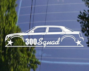 300 Squad Car Silhouette Decal Sticker for Lowered Chrysler 300c 1st gen