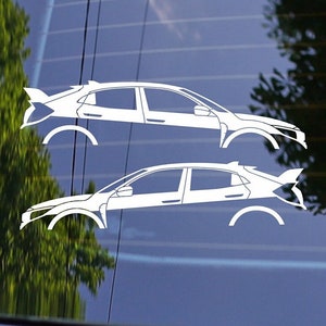 2x Car Silhouette Decal Stickers for Honda Civic Type-R FK8 JDM