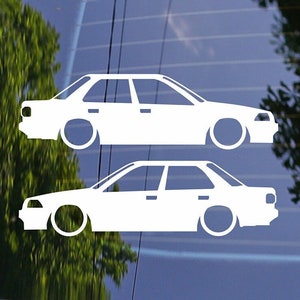 2x Lowered Car Decal Stickers for Toyota Corolla AE91 Sedan E90 1987-1992 retro